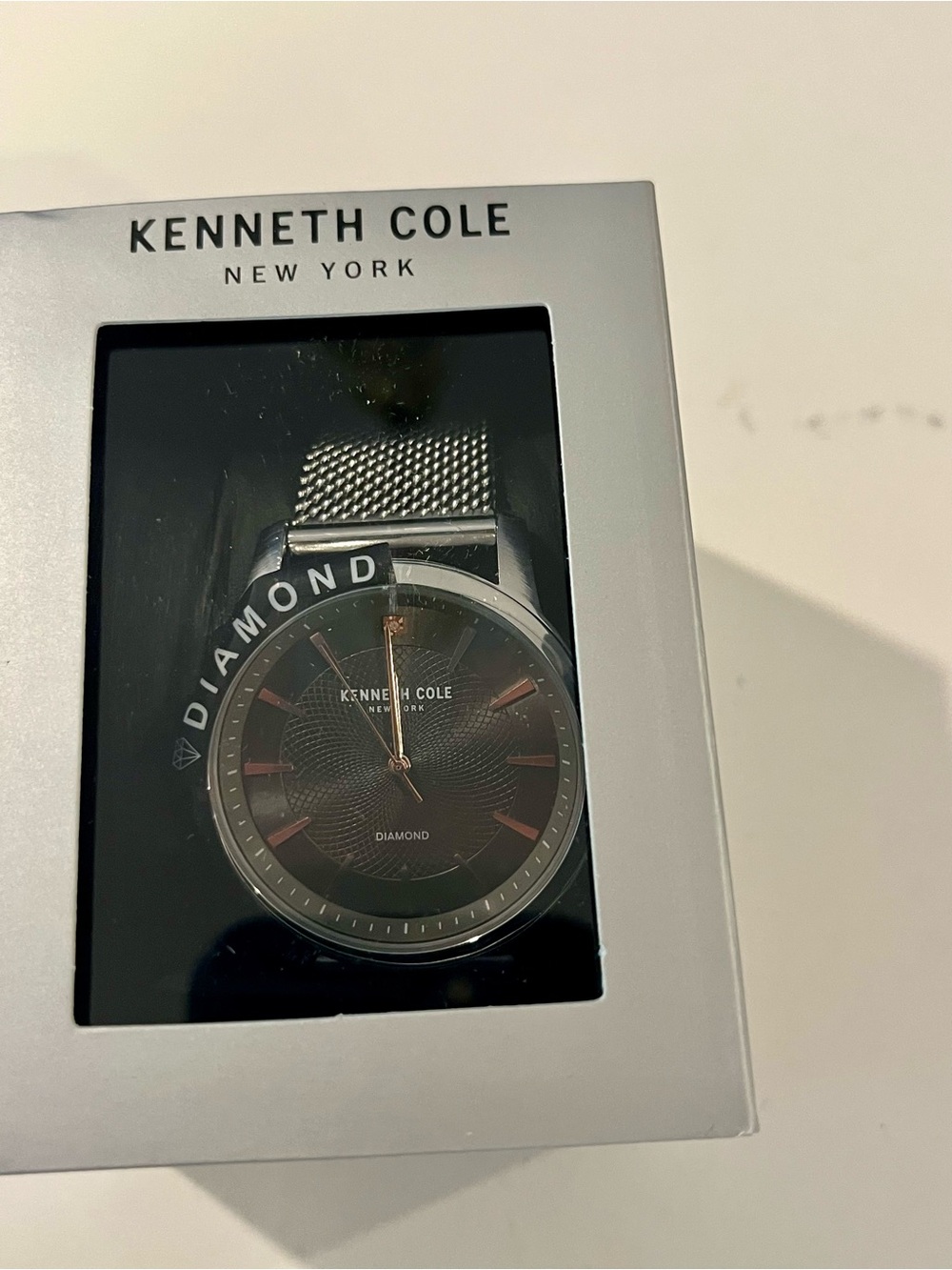 Kenneth Cole New York Men's Gray Dial Diamond Accent Mesh Bracelet Watch 43mm - Picture 2 of 12